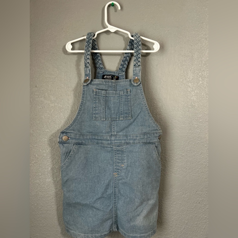 Blue Denim Overalls with Braided Straps